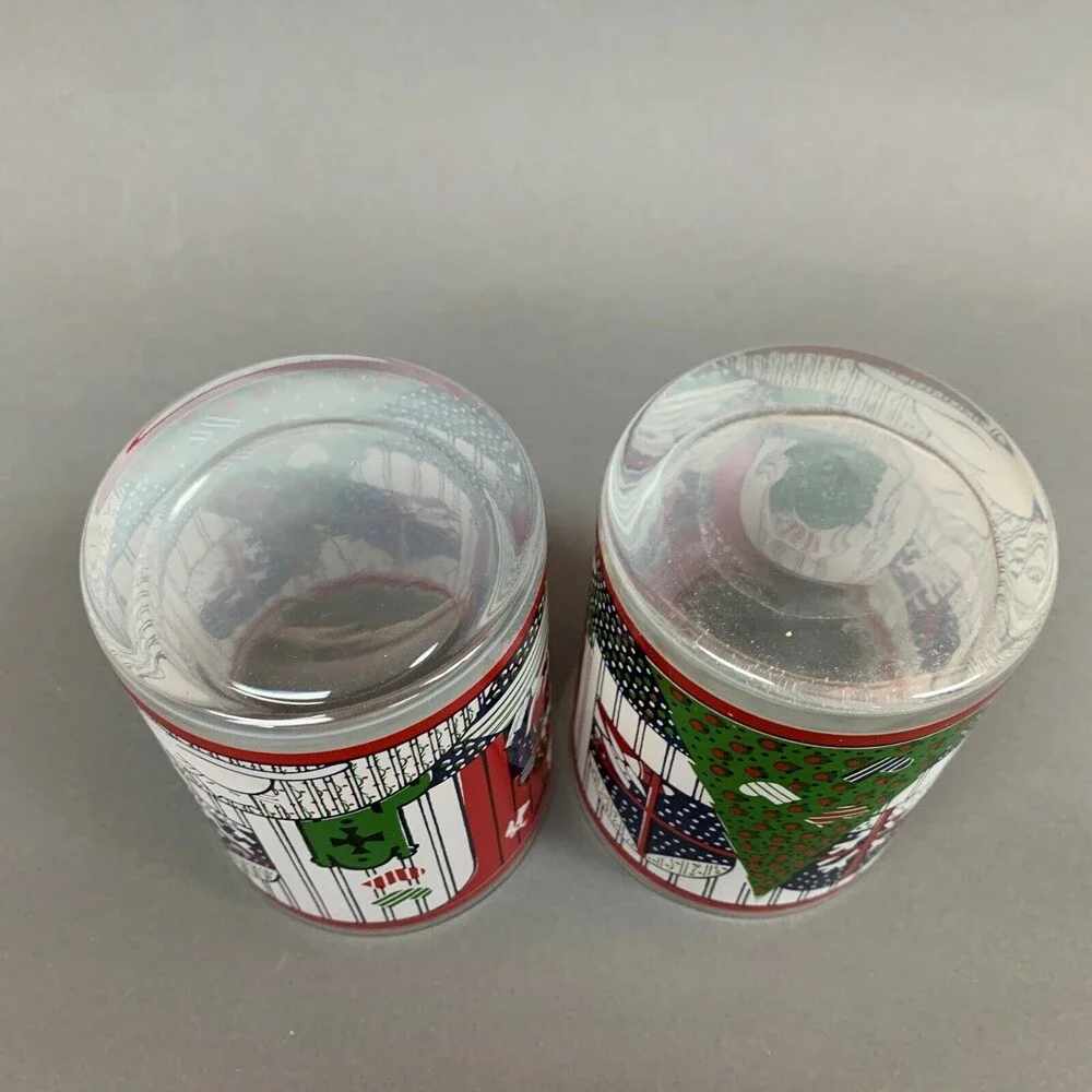 Jepcor Twas‎ Night Before Christmas Glasses Double Old Fashion 4 1/8 Lot of 2
